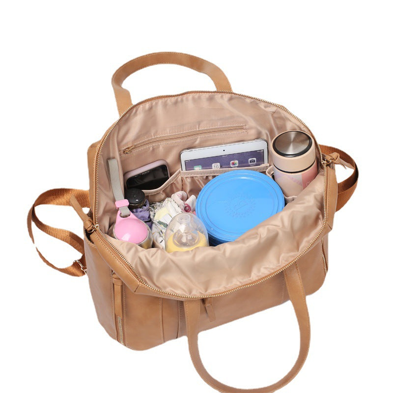 Milaloo vegan leather diaper bag backpack, side profile